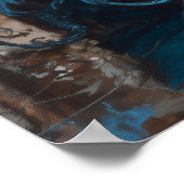 Blauwe draak poster (Hoek)