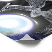 Blauwe draak poster (Hoek)