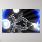 Blauwe draak poster (Voorkant)