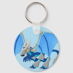 Blauwe draak sleutelhanger