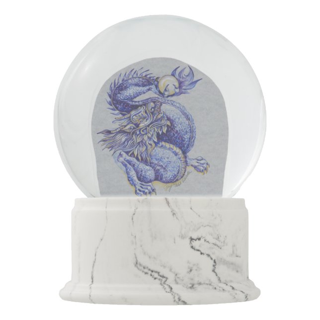 Blauwe draak sneeuwbol (Voorkant)