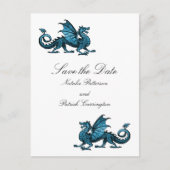 Blauwe draak Sparen het Briefkaart van de Datum (Voorkant)