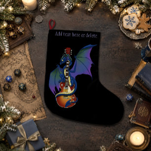 Blauwe Draak Sunburst Gitaar Muziek Grote Kerstsok