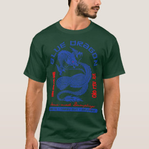 Blauwe draak t-shirt