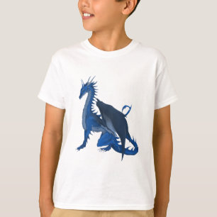 Blauwe draak t-shirt