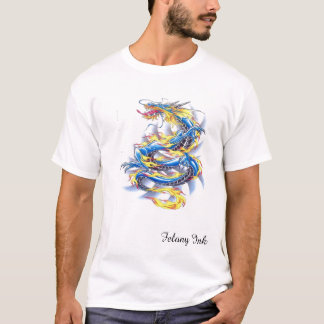 Blauwe draak t-shirt
