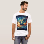 Blauwe draak t-shirt (Voorkant volledig)