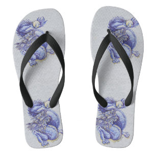 Blauwe Draak Teenslippers