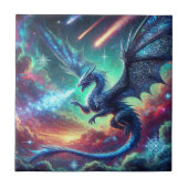 Blauwe draak tegeltje (Voorkant)