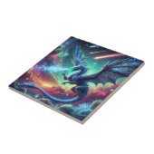 Blauwe draak tegeltje (Zijkant)