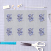 Blauwe draak tissuepapier (Craft)