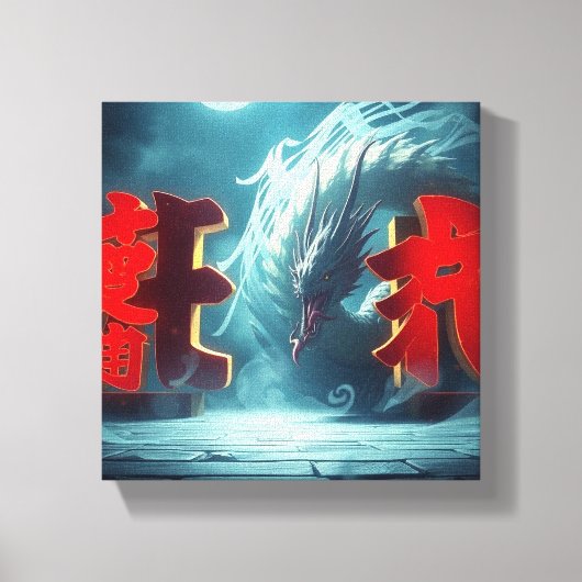 Blauwe Draak Tokio Canvas Afdruk (Voorkant)