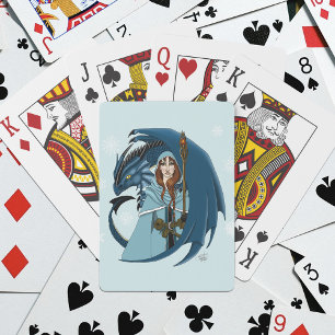 Blauwe Draak Tovenares Sneeuwvlokken Pokerkaarten