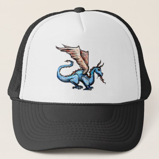 blauwe draak trucker pet (Voorkant)