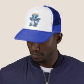 blauwe draak trucker pet (In situ)