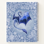 Blauwe "Draak van de winter" Snowflakes Fantasy Ar Notitieboek (Achterkant)