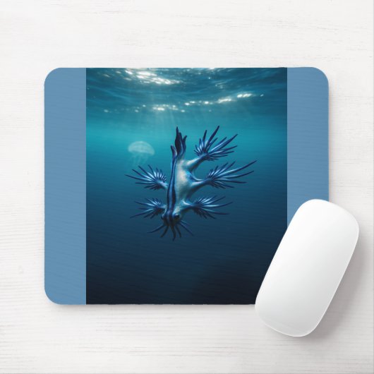 Blauwe Draak van het Zee Muismat (Met muis)