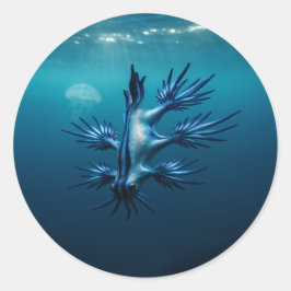 Blauwe Draak van het Zee Ronde Sticker