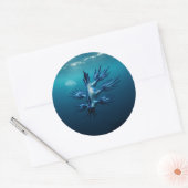 Blauwe Draak van het Zee Ronde Sticker (Envelop)