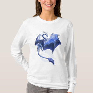 Blauwe draak van Winter Fantasy Art T-shirt