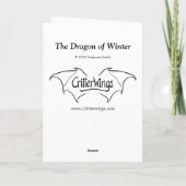 Blauwe draak van Winter Fantasy Natuur Art Kaart (Achterkant)