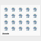 blauwe draak vierkante sticker (Vel)