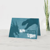 Blauwe Draak Vs Dinosaurus Verjaardag Kaart (Voorkant)