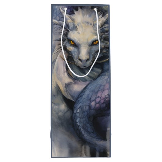 Blauwe draak wijn cadeautas (Achterkant)