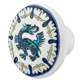  Blauwe Draak William de Morgan Keramische Knop (Rechts)