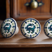  Blauwe Draak William de Morgan Keramische Knop