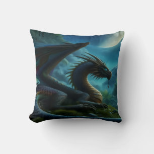 Blauwe Draak Worp Kussen