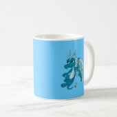 Blauwe dragon Cartoon Koffie Mok (Voorkant rechts)
