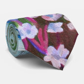 Blauwe dragonfly die op wilde knoflook rust stropdas (Opgerold)