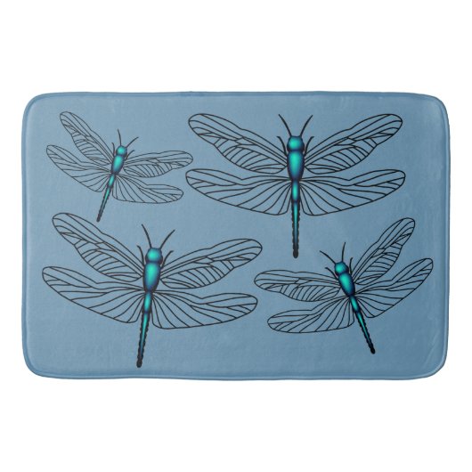 Blauwe dragonfly g Bath Mat (Voorkant)