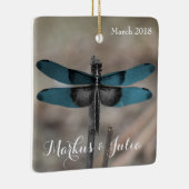 Blauwe dragonfly-keramisch sieraad keramisch ornament (Rechts)