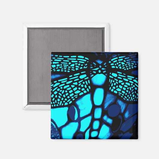 blauwe dragonfly-magneten magneet (Voorkant / Achterkant)