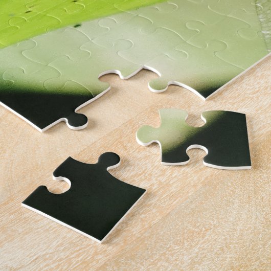 Blauwe Dragonfly op een groen blad Legpuzzel (Zijkant)