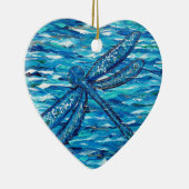 Blauwe dragonfly-schilderingskeramisch siermiddel keramisch ornament (Rechts)