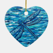 Blauwe dragonfly-schilderingskeramisch siermiddel keramisch ornament (Achterkant)