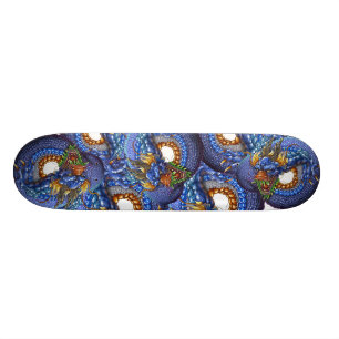 Blauwe dragons persoonlijk skateboard