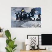 Blauwe dragons Poster van Michelle Wilder (Thuiskantoor)