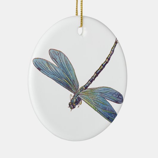  blauwe dragonvlieg keramisch ornament (Rechts)