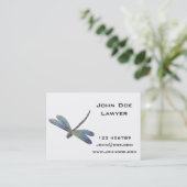  blauwe dragonvlieg visitekaartje (Staand voorkant)