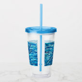 Blauwe dragonvliesschildering acryl drinkbeker (Rechts)