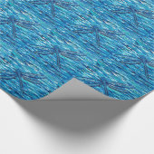 Blauwe dragonvliesschildering cadeaupapier (Hoek)