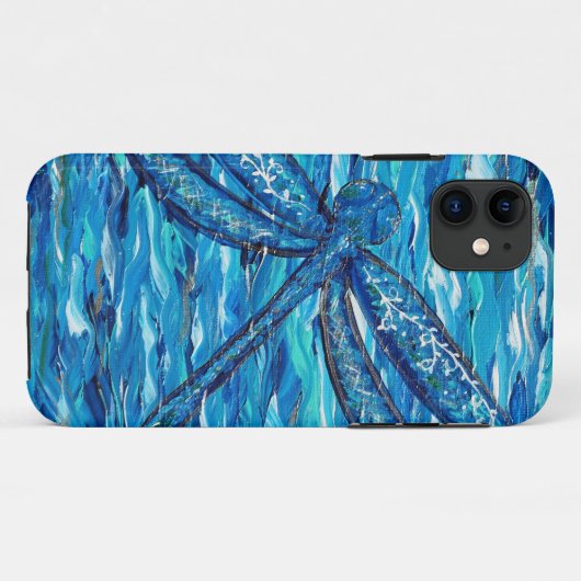 Blauwe dragonvliesschildering Case-Mate iPhone case (Achterkant (horizontaal))