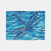 Blauwe dragonvliesschildering fleece deken (Voorkant (Horizontaal))
