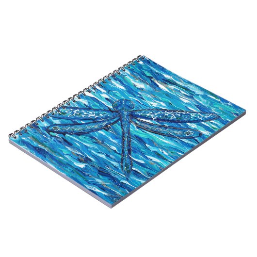 Blauwe dragonvliesschildering notitieboek (Linkerzijde)