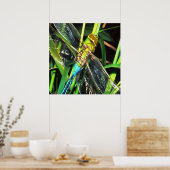 Blauwe dragonvliesschilderingen poster (Keuken)