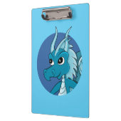 Blauwe drakencartoon klembord (Links)